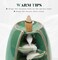 Backflow Incense Burner, Ceramic Waterfall Incense Burner Holder with 120 Incense Cones and 30 Incense Sticks Incense Fountain Smoke Waterfall for Meditation Zen Spiritual Room Home Decor, Cyan